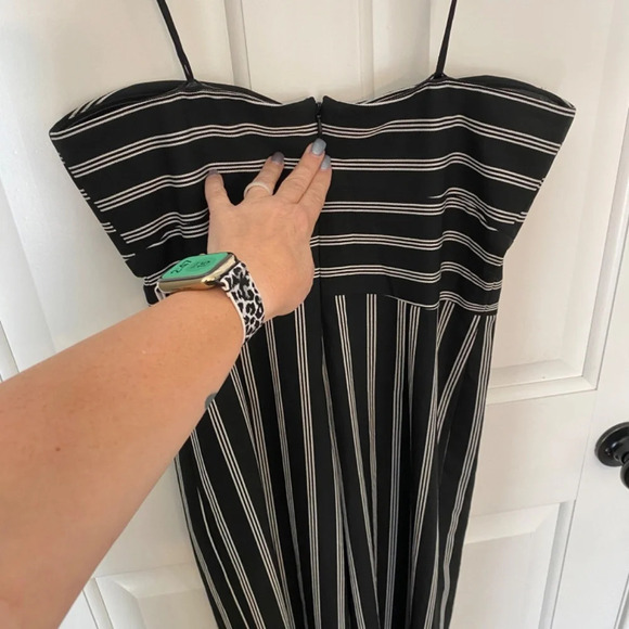 Veronica Beard Cypress Stripe Strapless Jumpsuit black 33799 - Picture 7 of 13